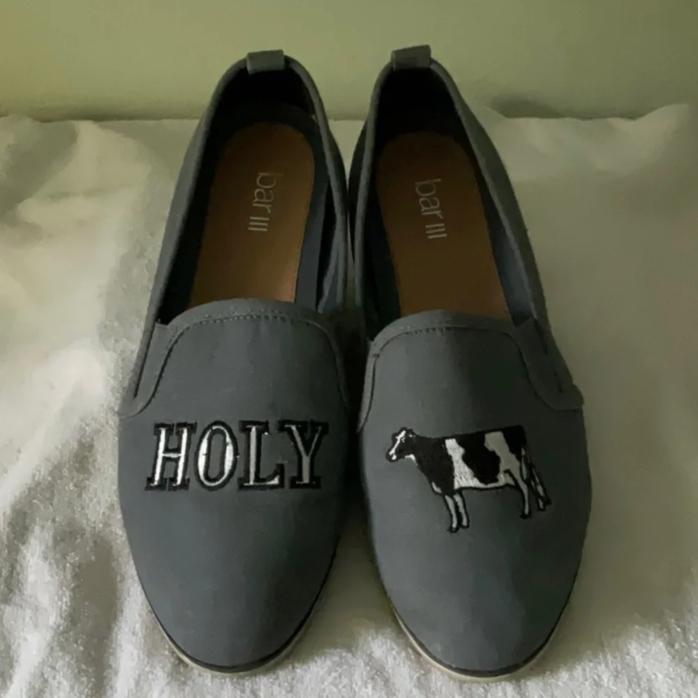 🐄 BAR lll HOLY COW DENIM SHOES 🐄 - Picture 2 of 16